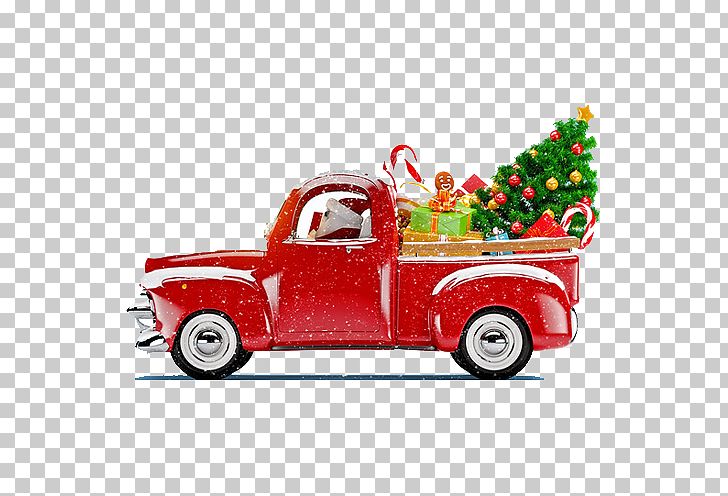 Santa Claus Christmas Tree Christmas Decoration Truck PNG.