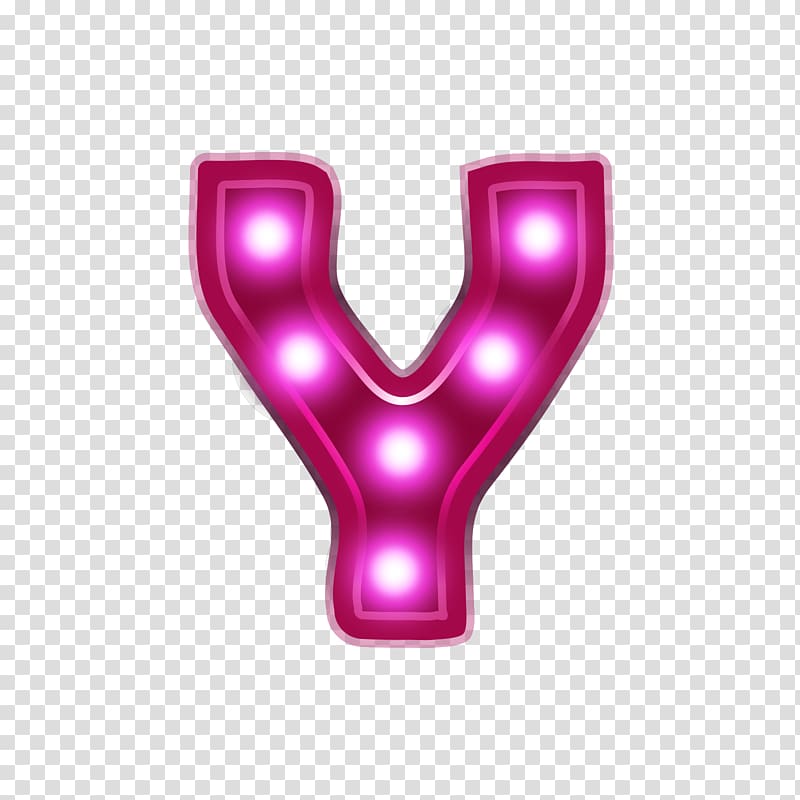 Pink Y marquee letter, Alphabet Euclidean Letter Icon, Red.