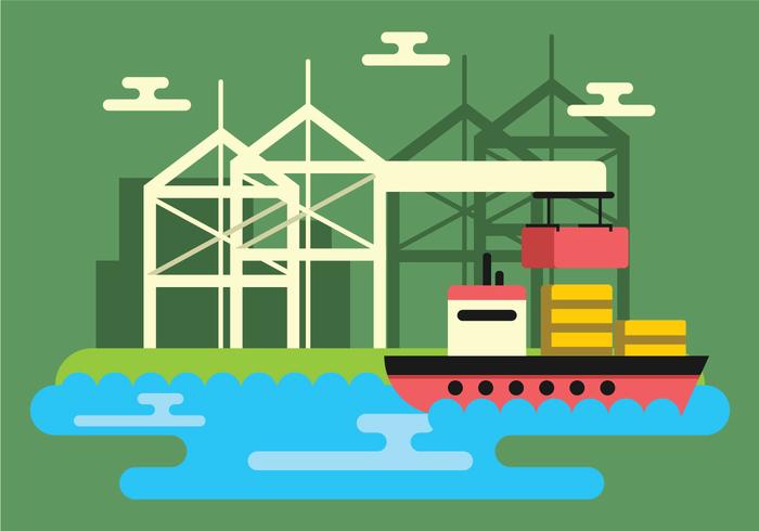Shipyard Vector Illustration.