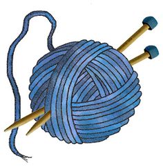 Free clipart knitting needles and yarn.