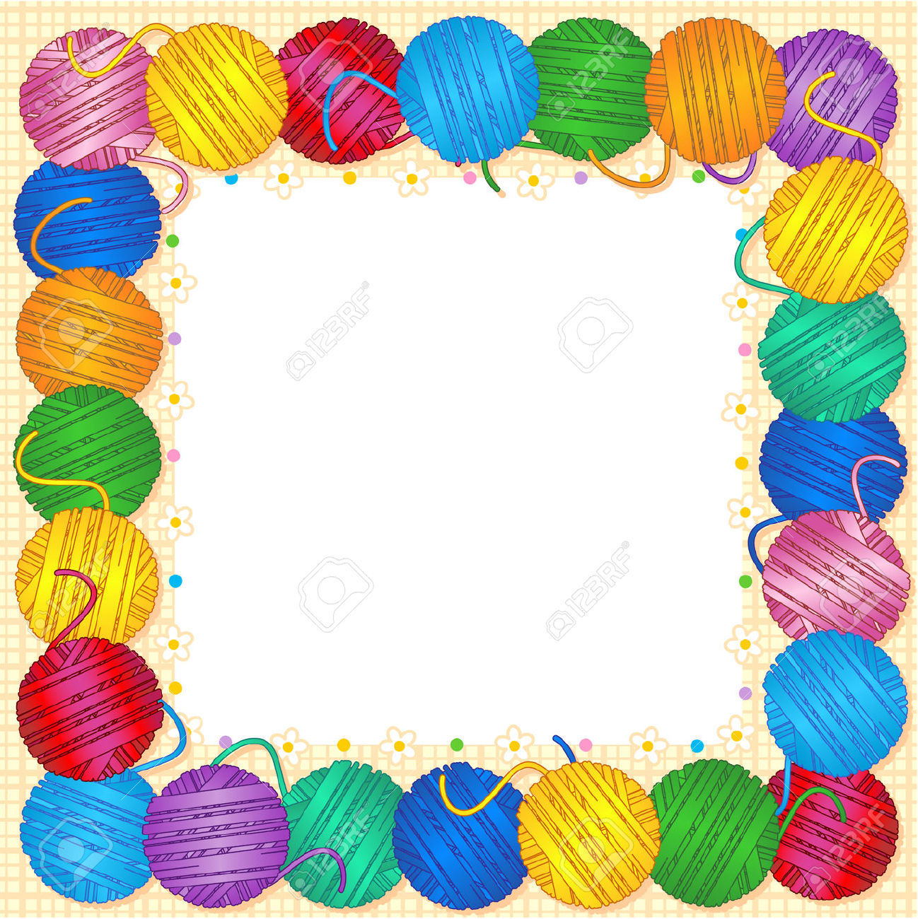 Yarn Border Clipart.