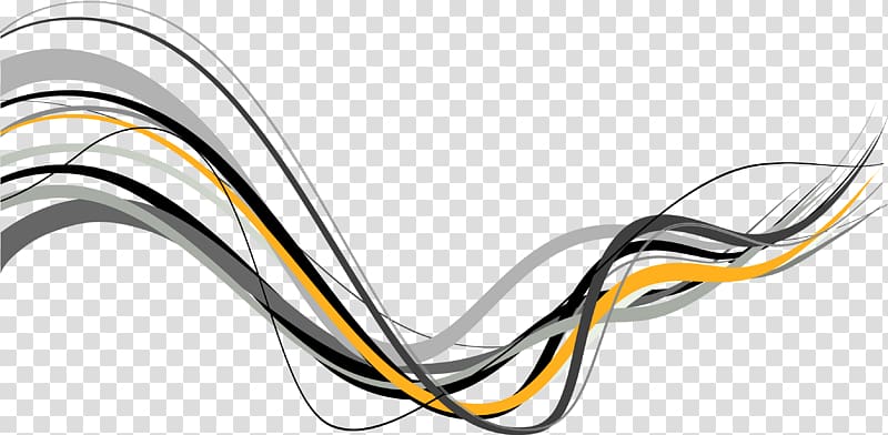 Dynamic lines abstract elements, black, yellow, and gray art.