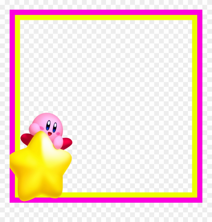Mq Pink Yellow Kirby Star Frame Frames Border Borders.