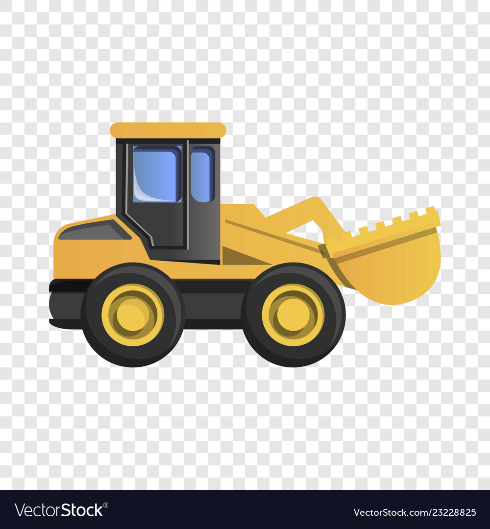 Wheel excavator icon cartoon style.