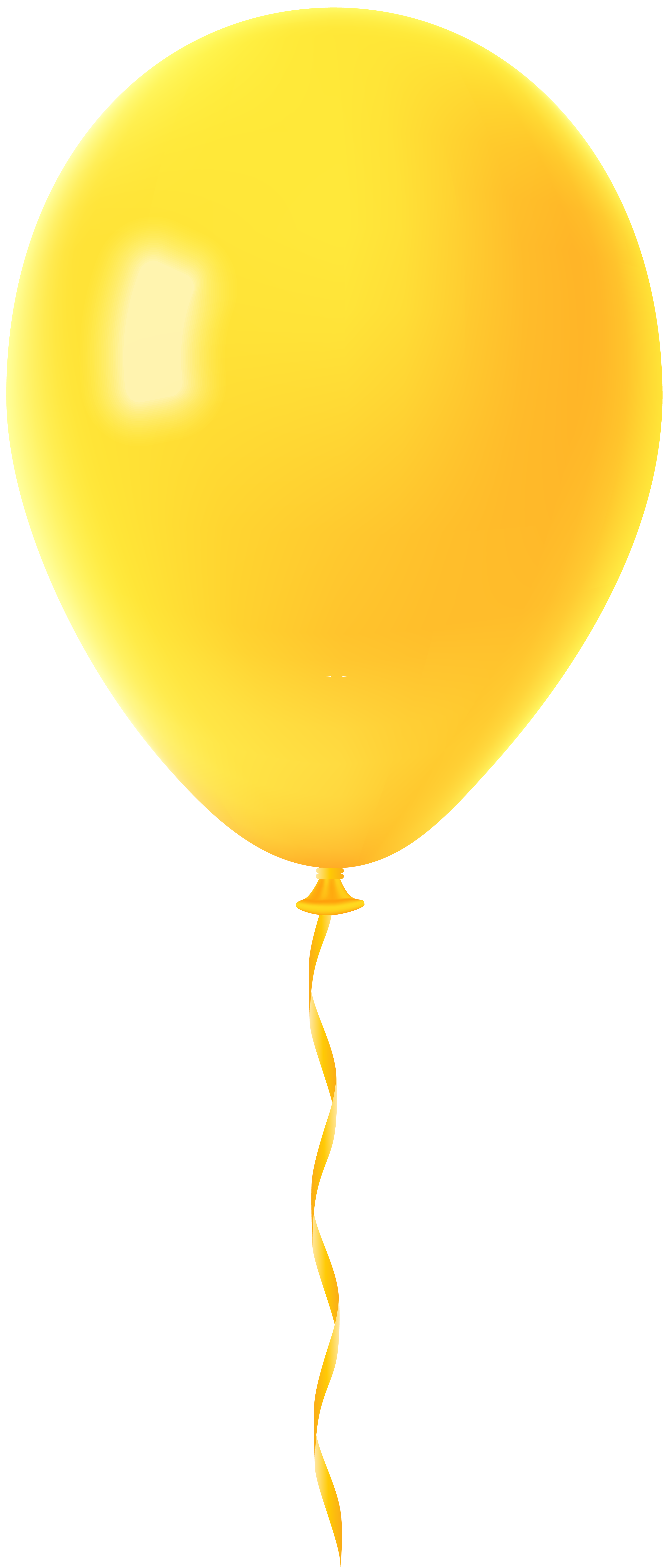 Yellow Balloon Transparent PNG Clip Art Image.