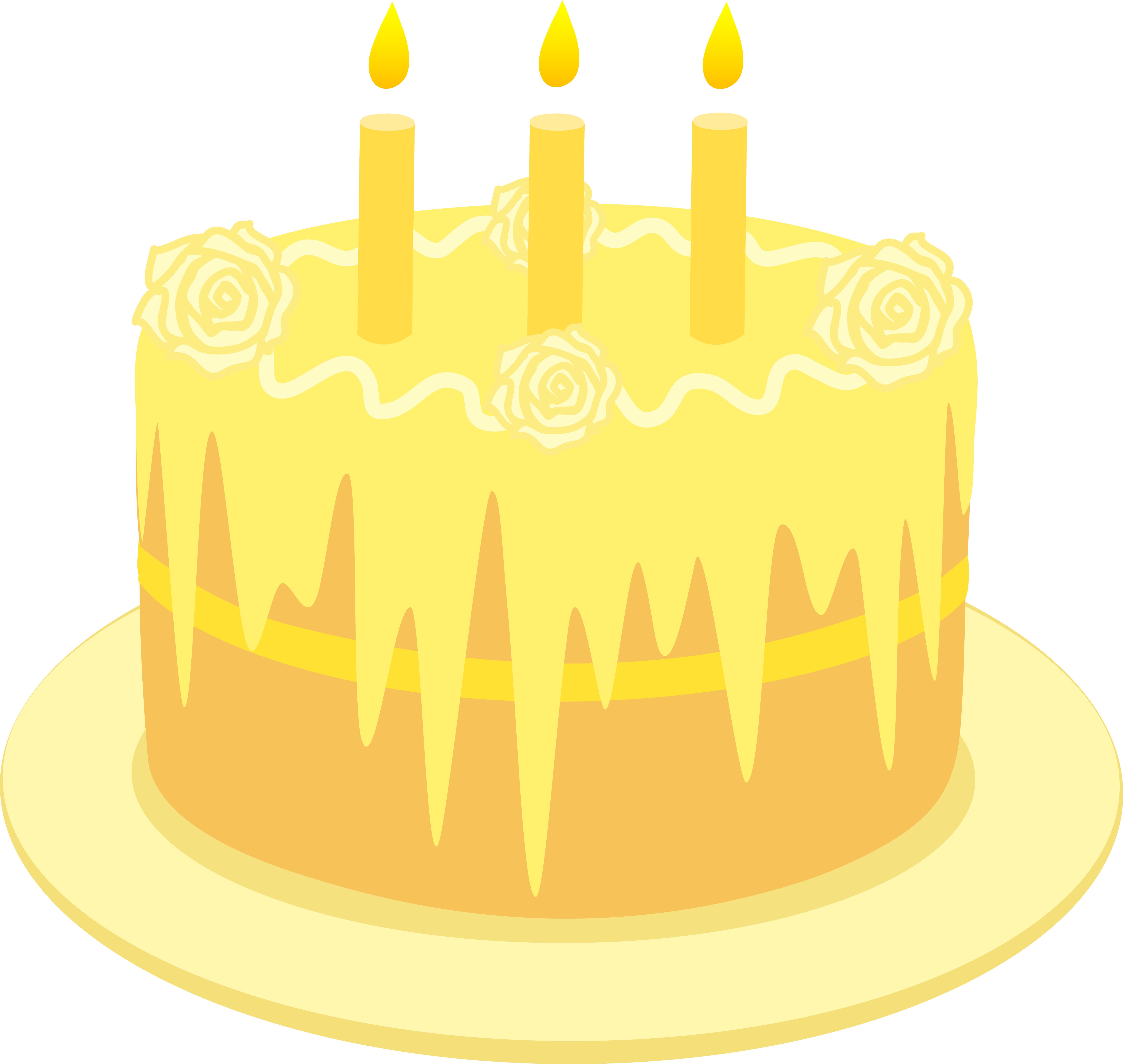 Lemon Birthday Cake With Candles.