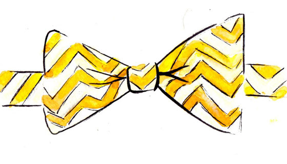 Yellow bow tie clipart.