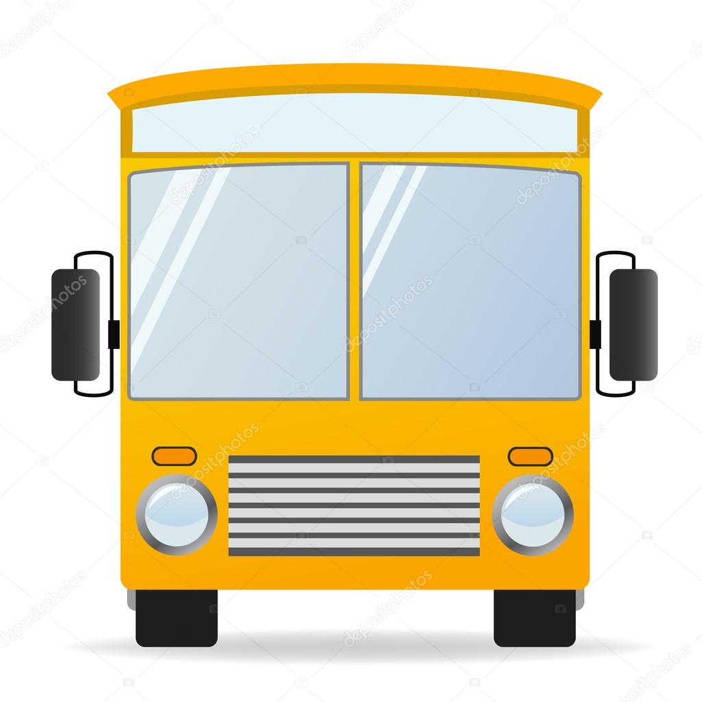 Автобус вид спереди вектор