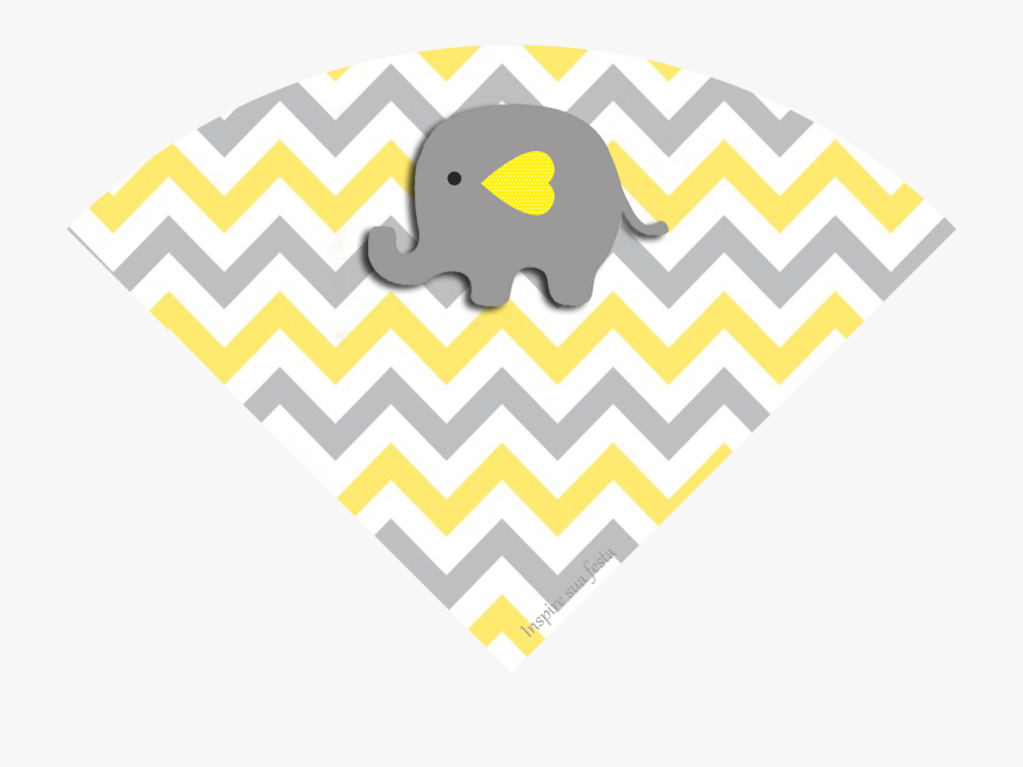 Baby Elephant In Grey And Yellow Chevron Free Printable.