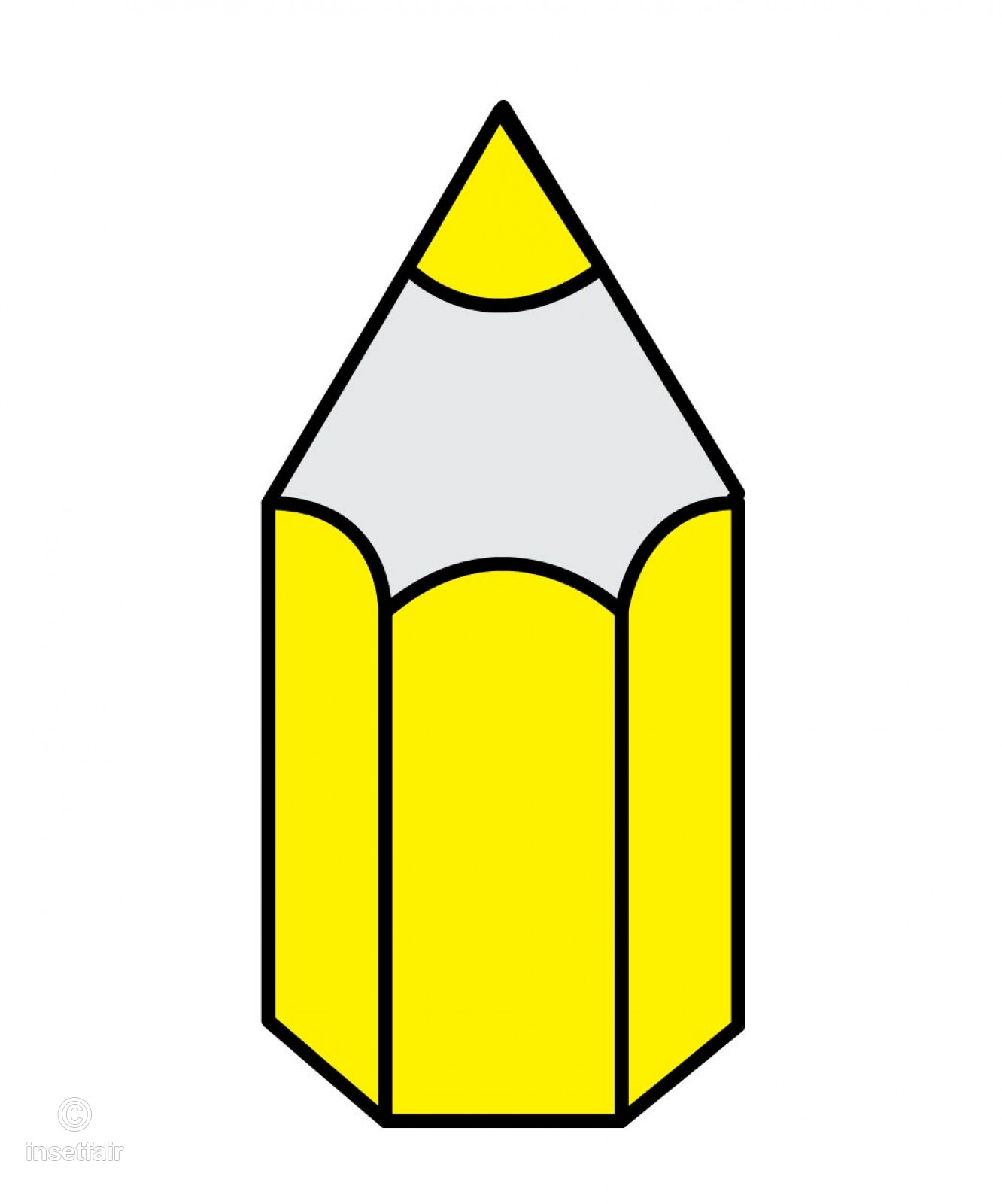 Yellow colour pencil icon in vector png file.