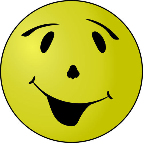 Vector clip art of grinning yellow smiley.