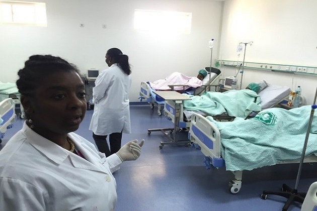 Treating yellow fever patients in Angola.