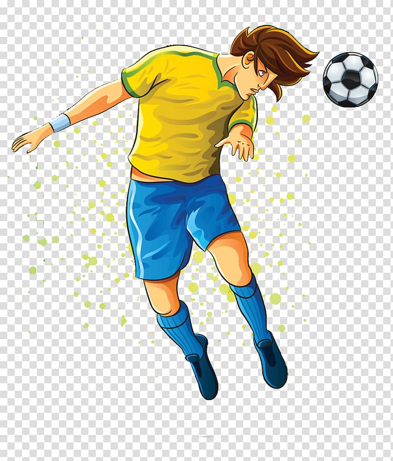 Man wearing yellow soccer jersey shirt and blue shorts, 2014.