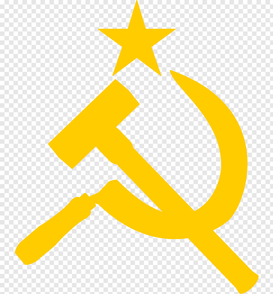 Yellow hammer and sickle illustration, Flag of the Soviet.