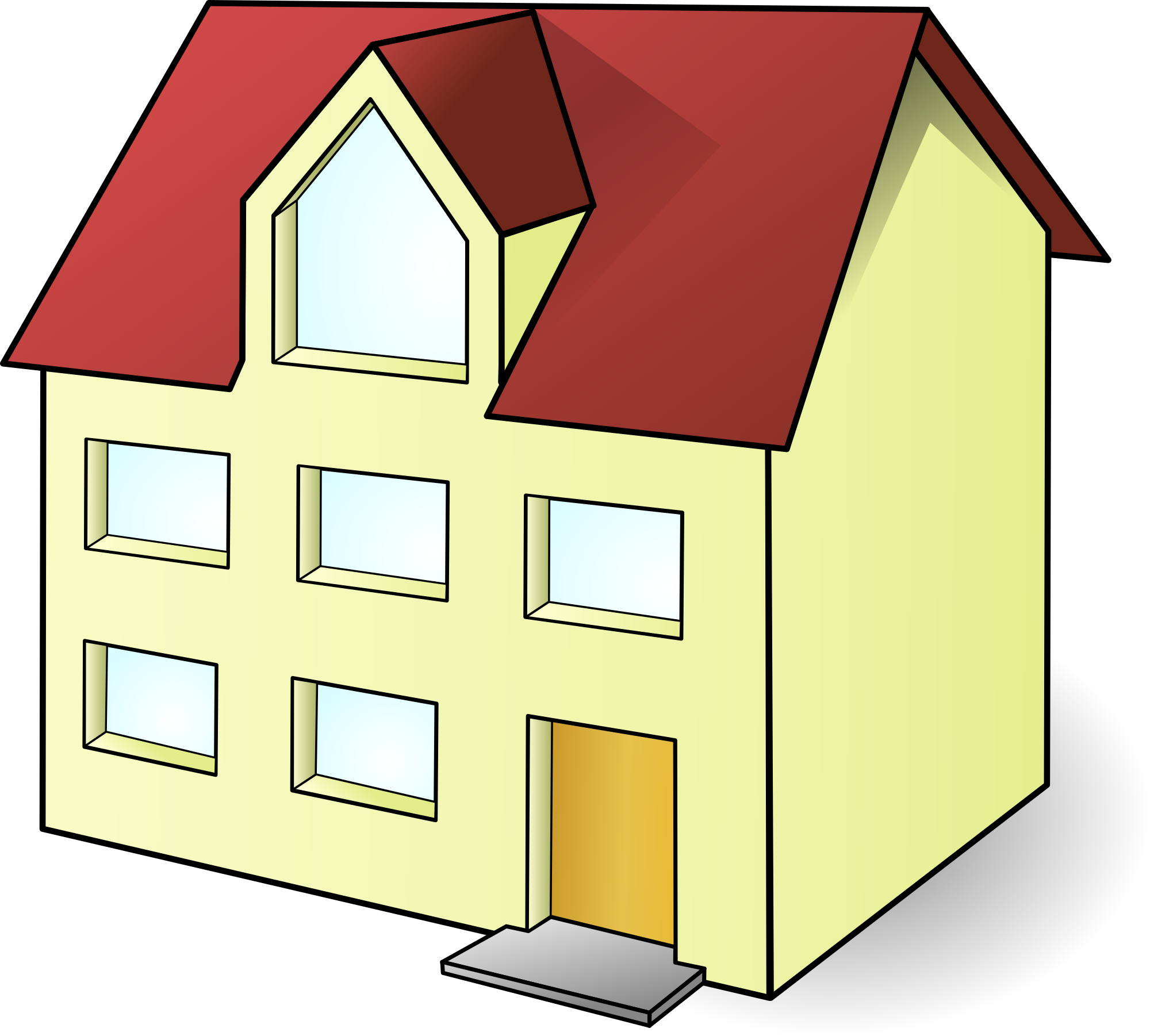 Free yellow house clipart clipart and vector image.
