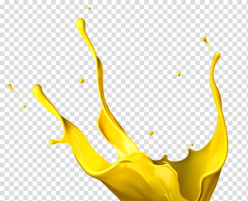 Yellow liquid splash illustration, Yellow Paint Splatter.