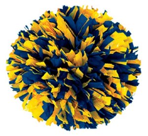 yellow and white pom poms