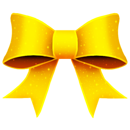 Christmas Yellow Ribbon Icon, PNG ClipArt Image.