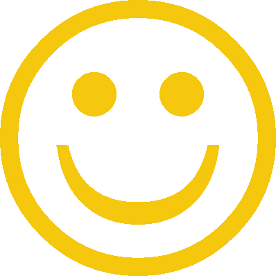 Yellow and white cute smiley face clip art.