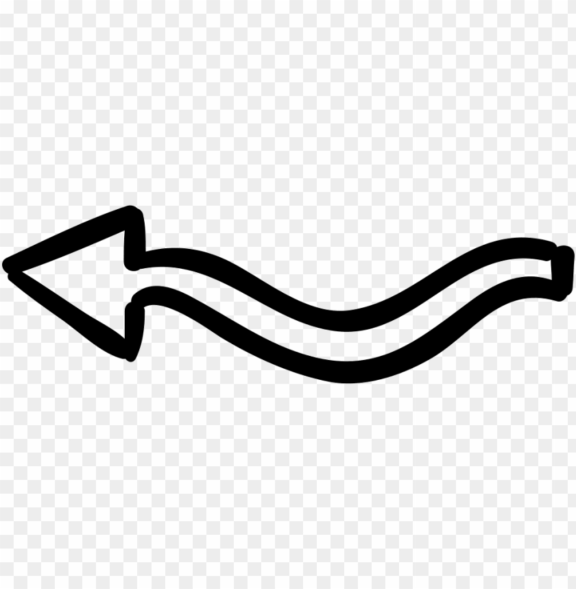 white squiggly arrow PNG image with transparent background.