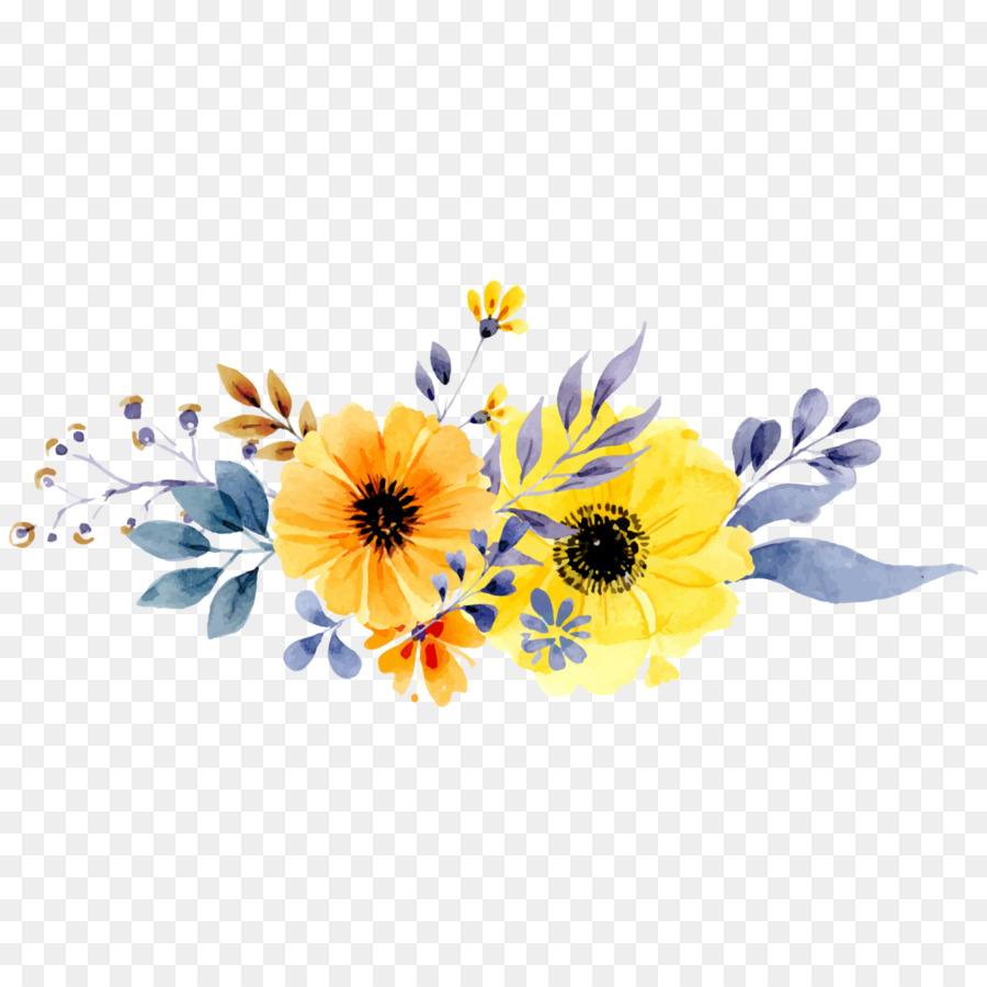 Bouquet Of Flowers Drawing png download.