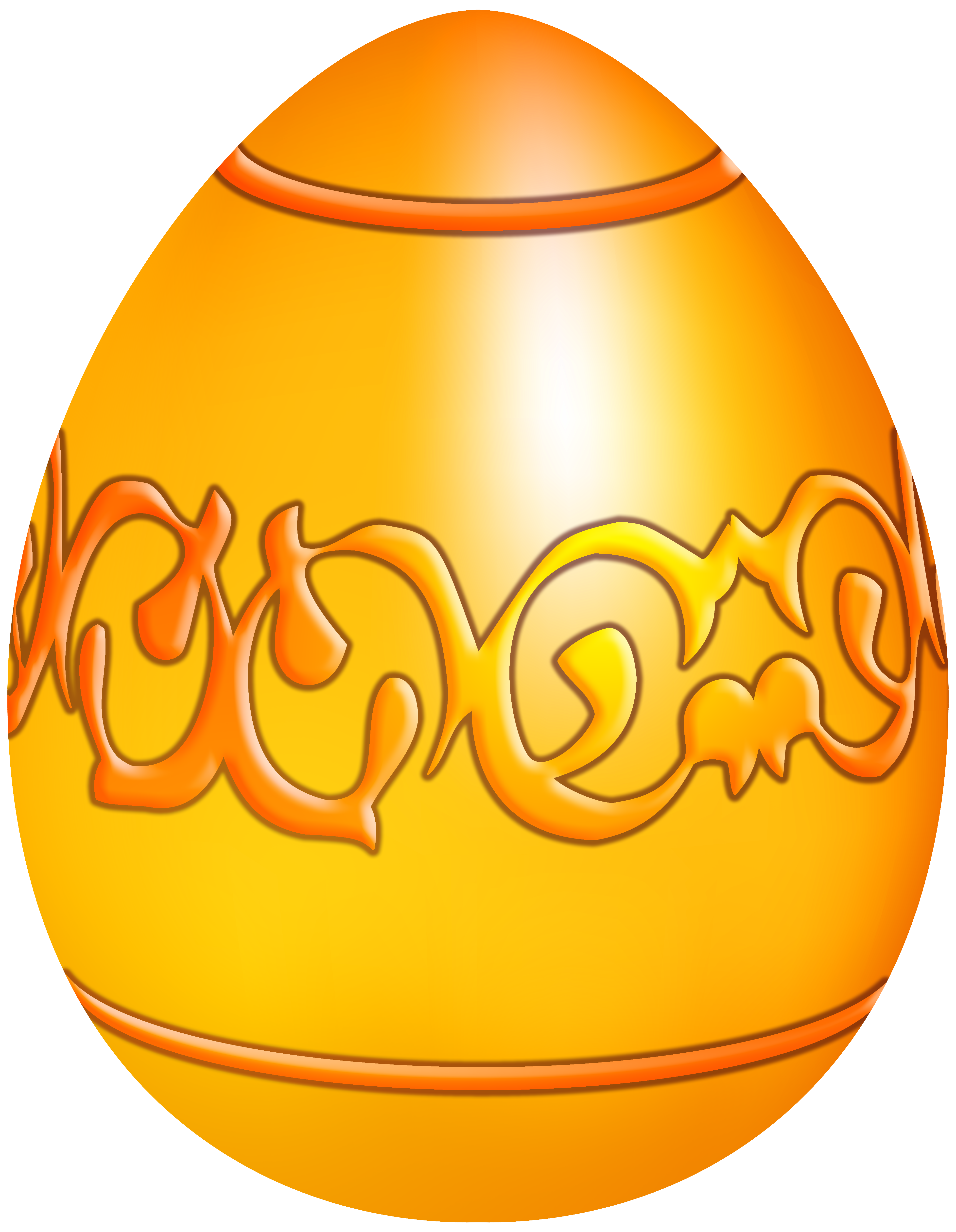 Easter Yellow Decorative Egg PNG Clip Art.