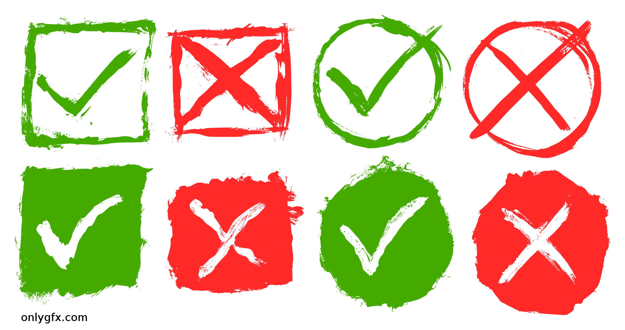 8 Grunge Yes No Icon (PNG Transparent).