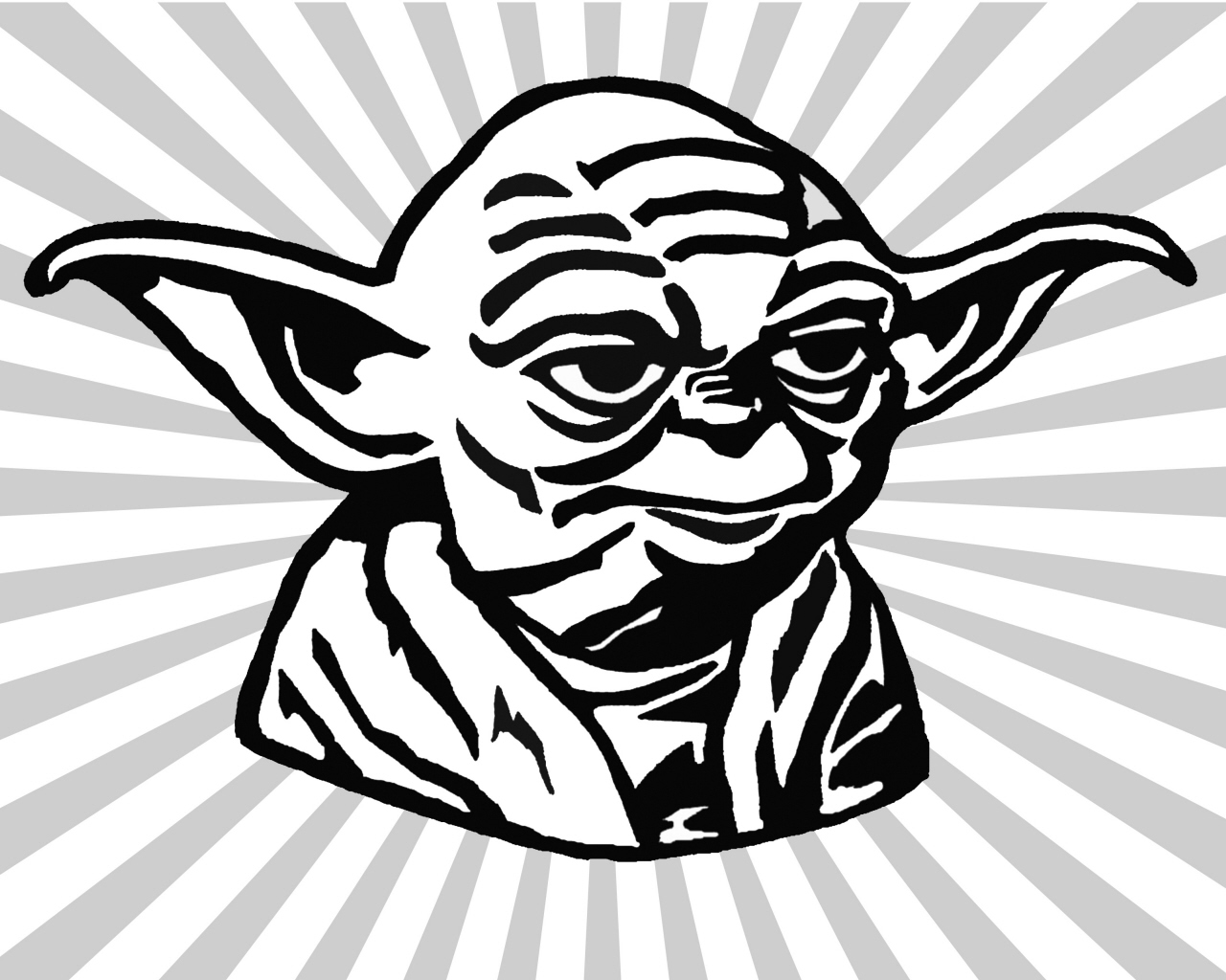 Yoda Black And White Clipart.