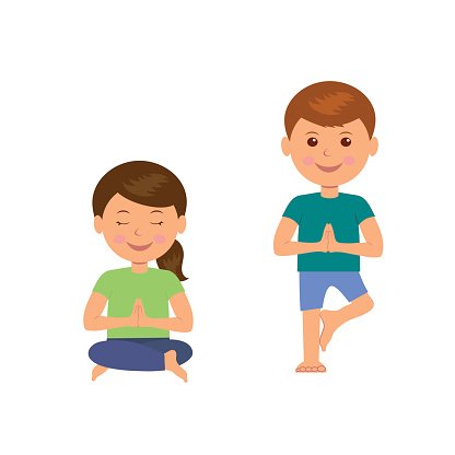 Yoga kids. Gymnastics for children and healthy lifestyle.