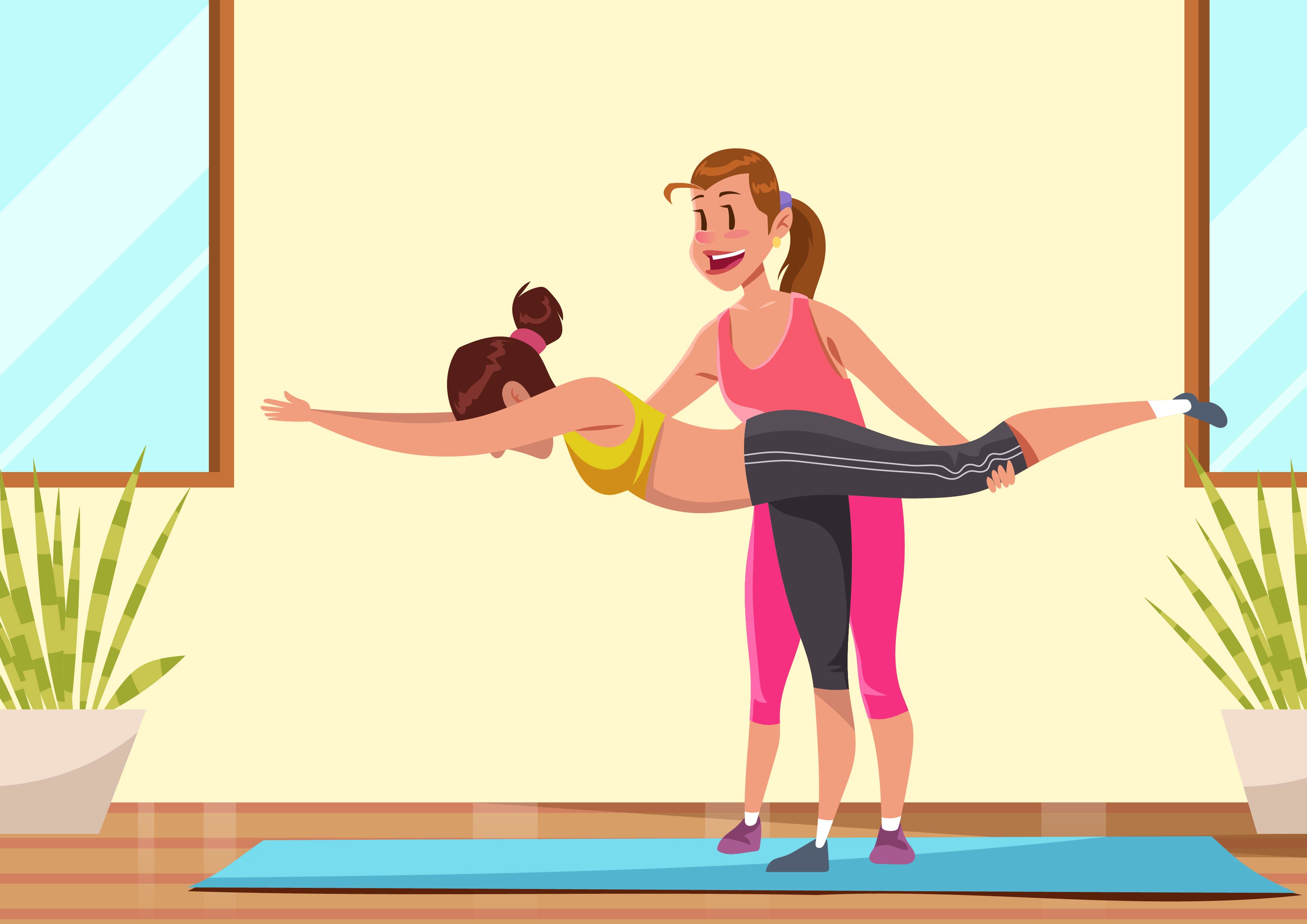 Yoga Instructor Free Vector Art.