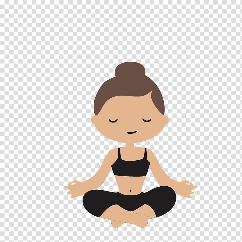 Woman in lotus position illustration, Cartoon Physical.