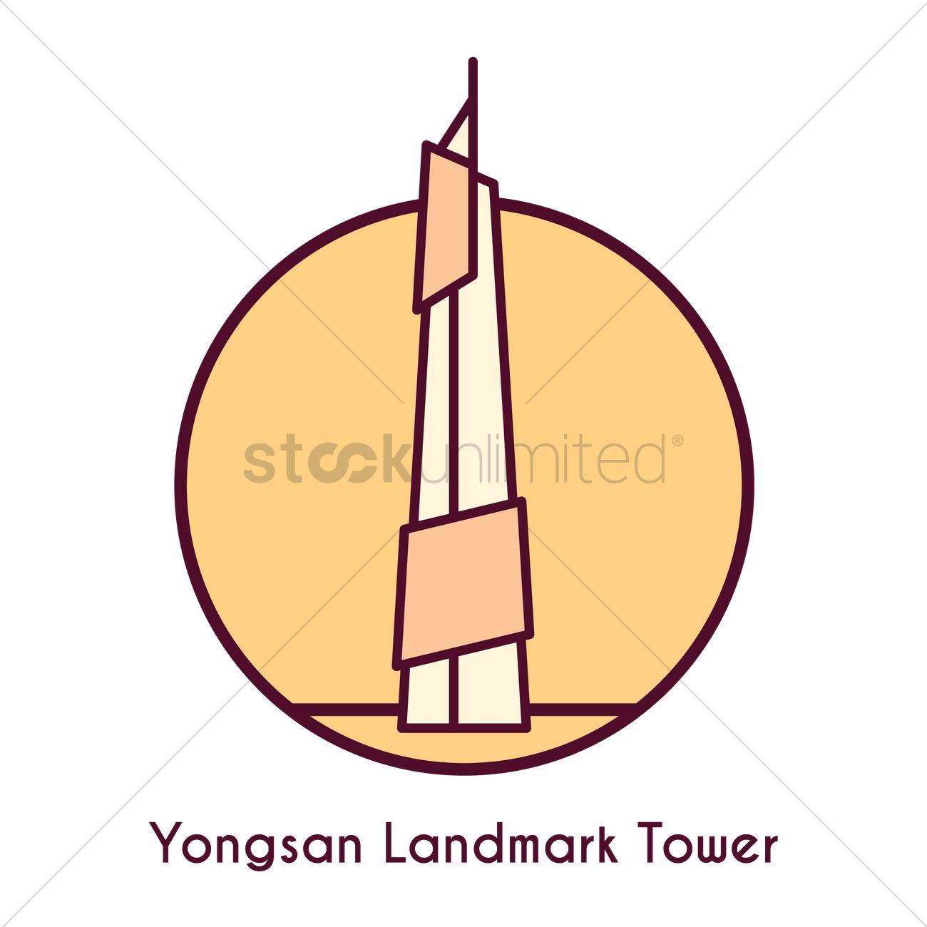 Yongsan landmark tower Vector Image.