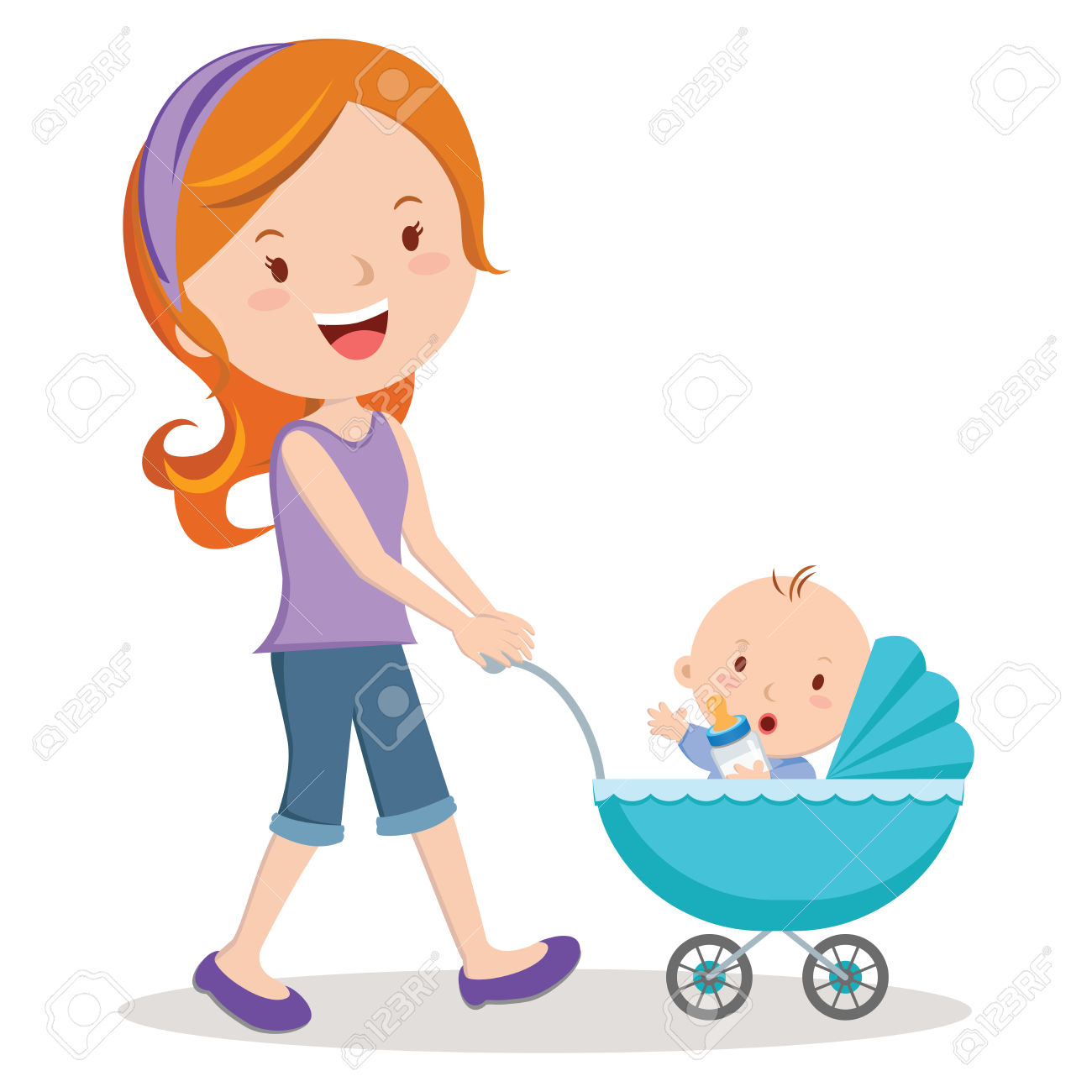 Mother And Baby Boy Clipart.