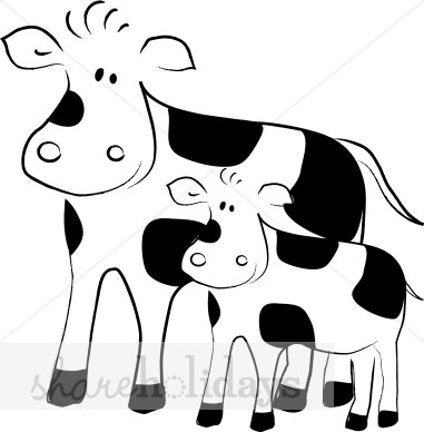 Young cow clipart.