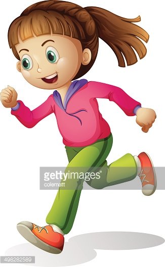 Young lady jogging Clipart Image.