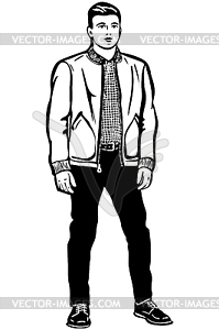 Young Man Clipart Black And White.