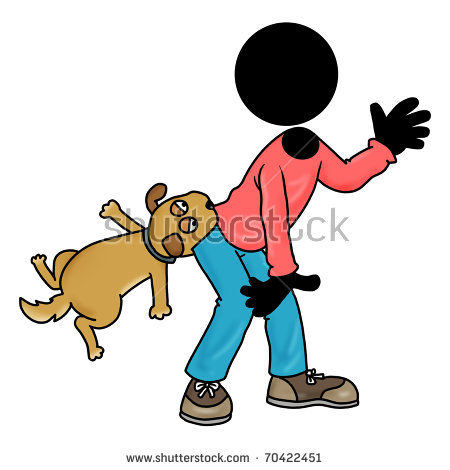 Man Biting Dog And Policeman Clipart Images.