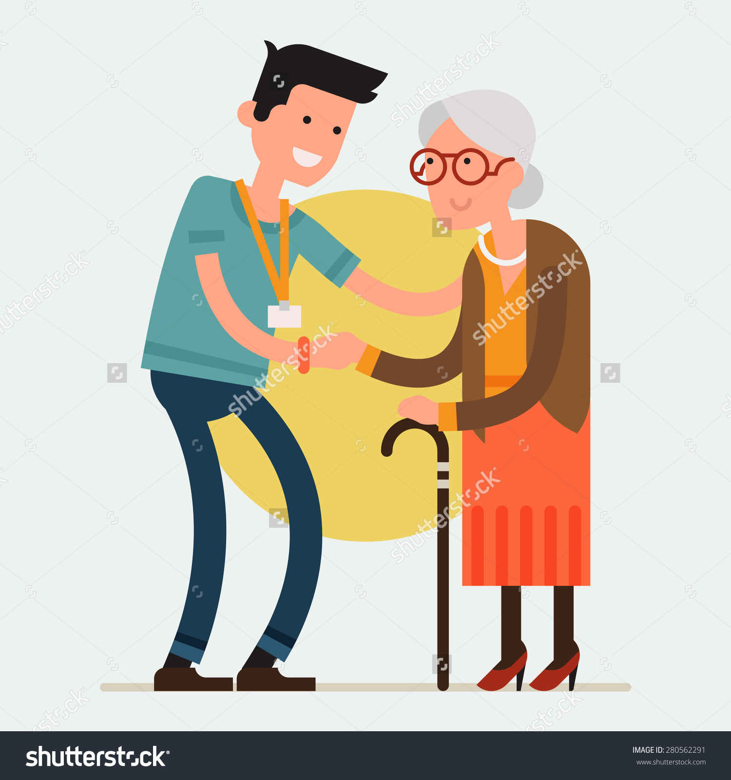 Young And Old People Clipart.