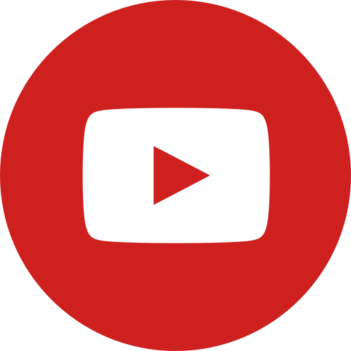 Circle, round icon, video, youtube icon.