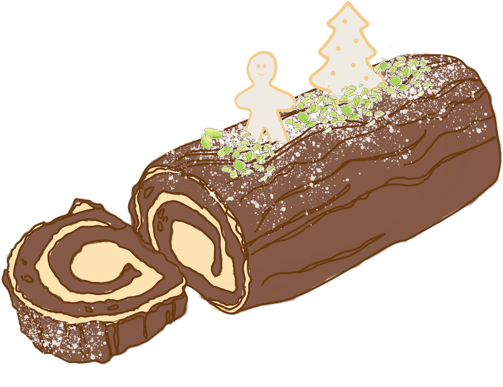 Chocolate Yule Log PNG Pic.