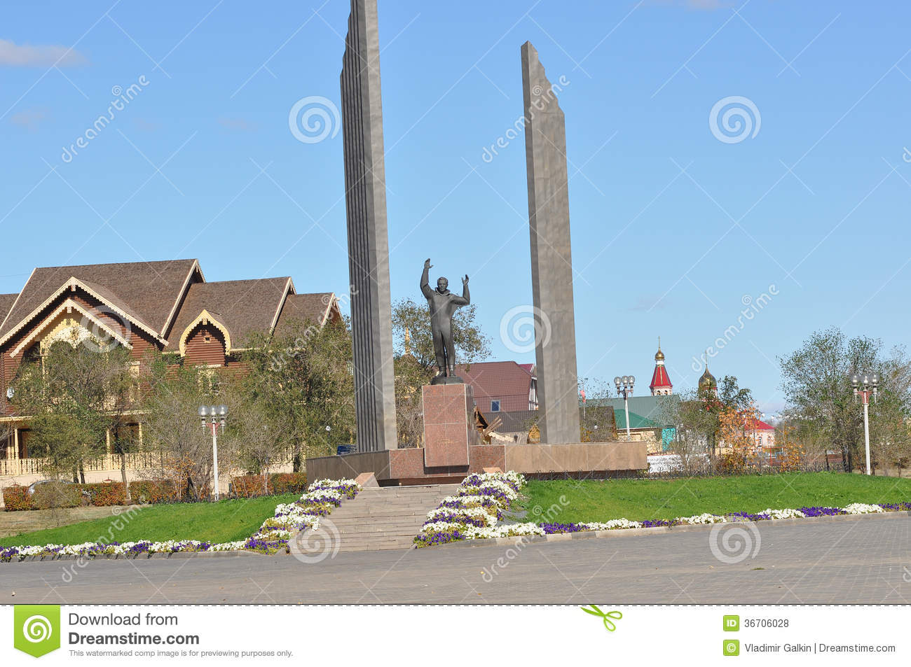 Monument To The First Cosmonaut Yuri Gagarin Royalty Free Stock.