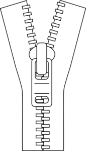 Zipper Outline clip art.