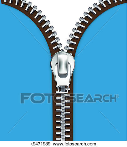 Metallic zipper Clip Art.
