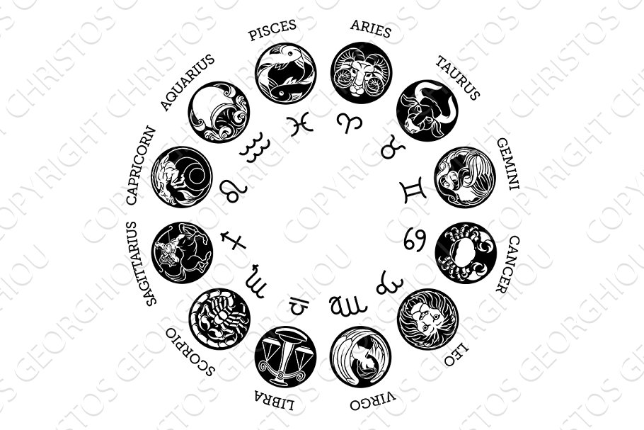 Astrology zodiac horoscope star sign.