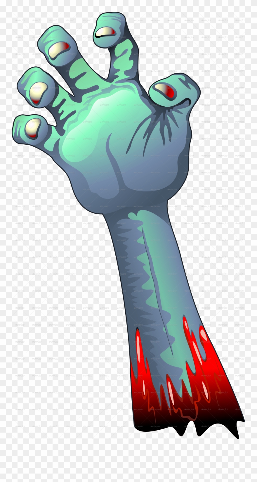 Zombie Hand Cartoon Png Clipart (#1779045).