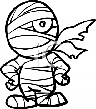 Cute Halloween Mummy Clip Art.