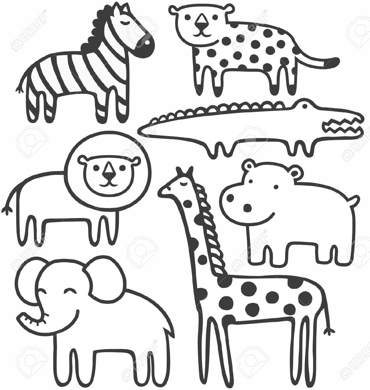 1232 Zoo Animals free clipart.